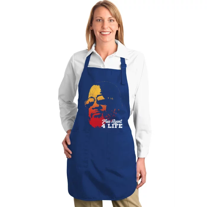 Free Agent 4 Life Coach Gang Wear Retro Graphic Tee Full-Length Apron With Pocket