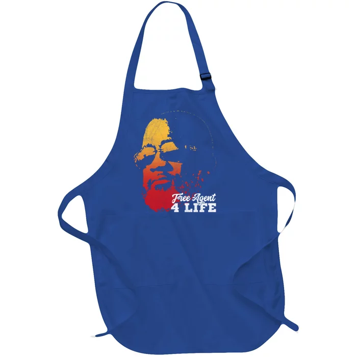 Free Agent 4 Life Coach Gang Wear Retro Graphic Tee Full-Length Apron With Pocket