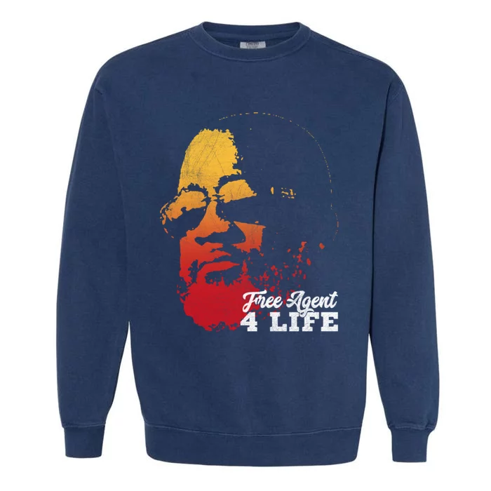 Free Agent 4 Life Coach Gang Wear Retro Graphic Tee Garment-Dyed Sweatshirt