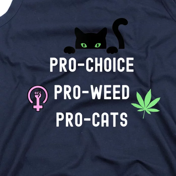 Feminism And 420 Funny Pro Choice Pro Cats Pro Weed Feminist Tank Top