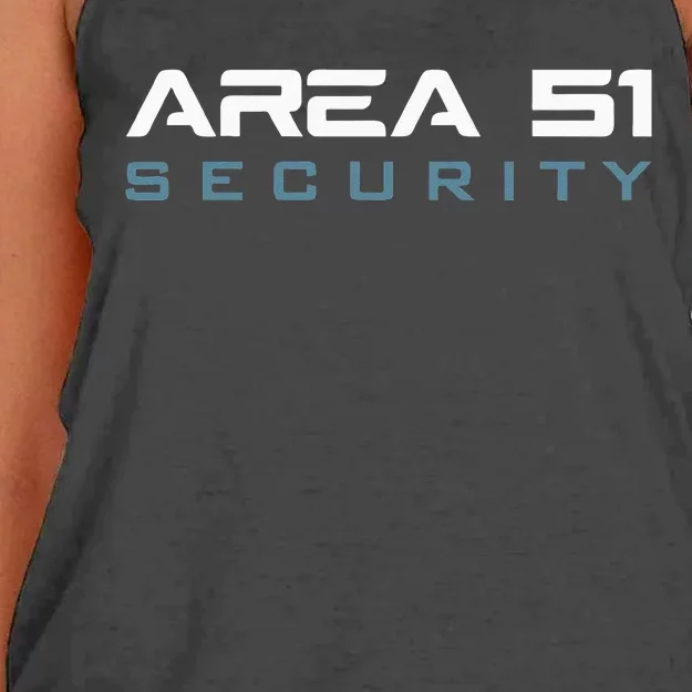 Funny Area 51 Conspiracy Theory Security Secret Job Title Women's Knotted Racerback Tank