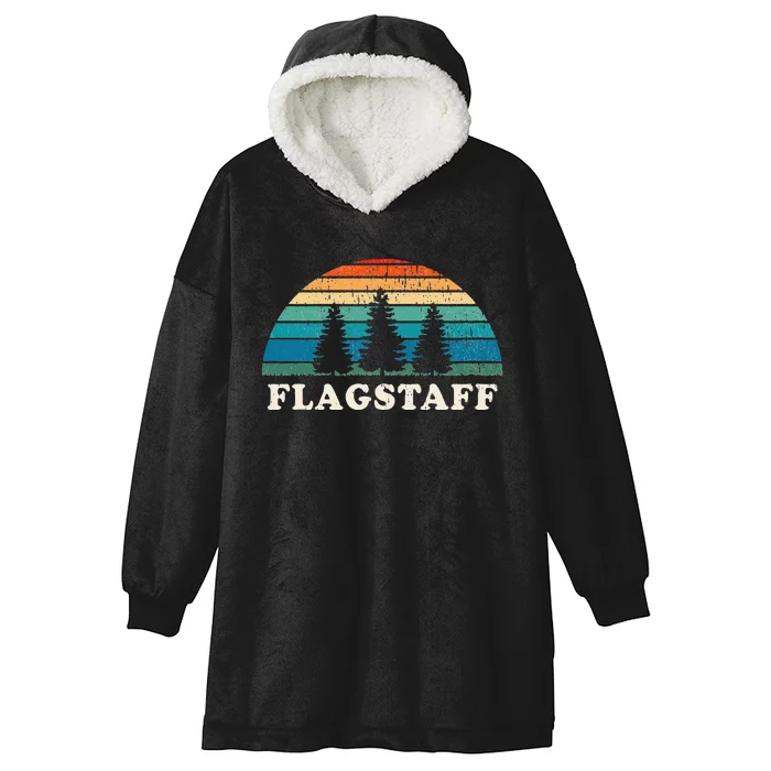 Flagstaff Az 70s Retro Throwback Design Hooded Wearable Blanket