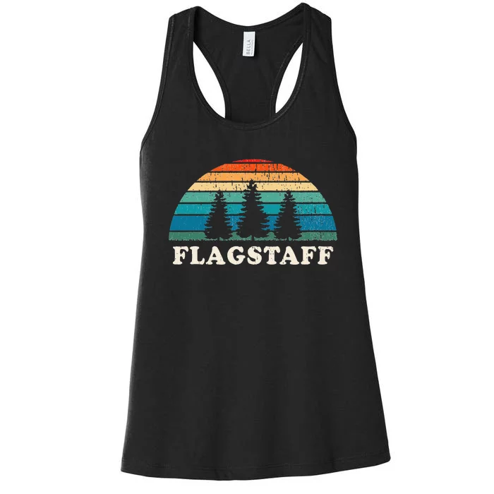 Flagstaff Az 70s Retro Throwback Design Women's Racerback Tank