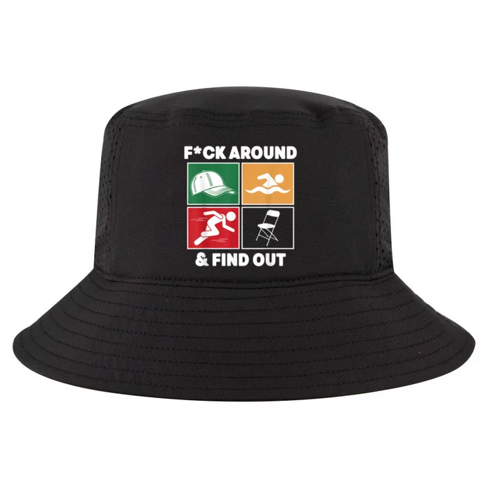 Fuck Around And Find Out Hat Chair Swim Run Cool Comfort Performance Bucket Hat