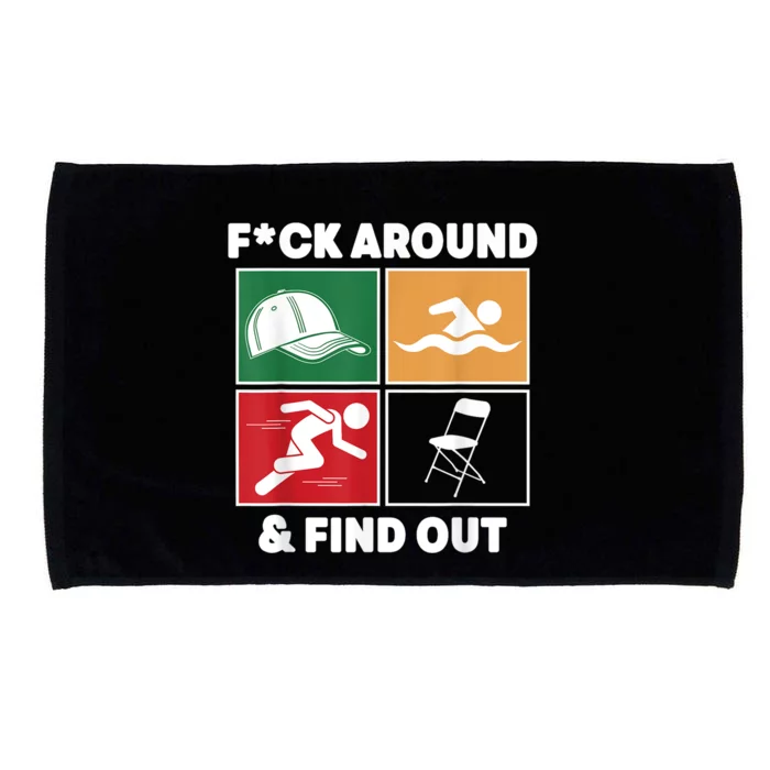 Fuck Around And Find Out Hat Chair Swim Run Microfiber Hand Towel