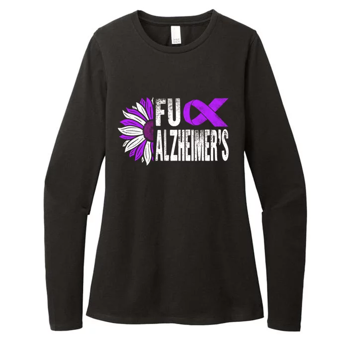 Fuck Alzheimer's Awareness Detia Warrior Support Purple Gift Womens CVC Long Sleeve Shirt