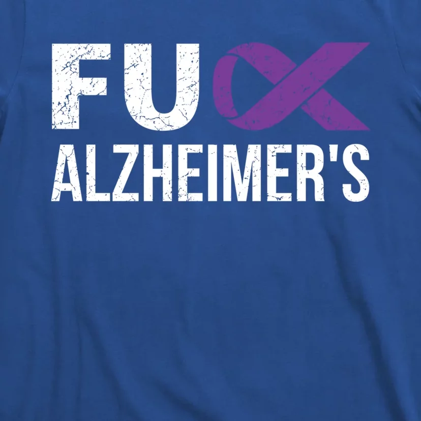 Fuck Alzheimer's Awareness Purple Ribbon Detia Mom Dad Gift T-Shirt