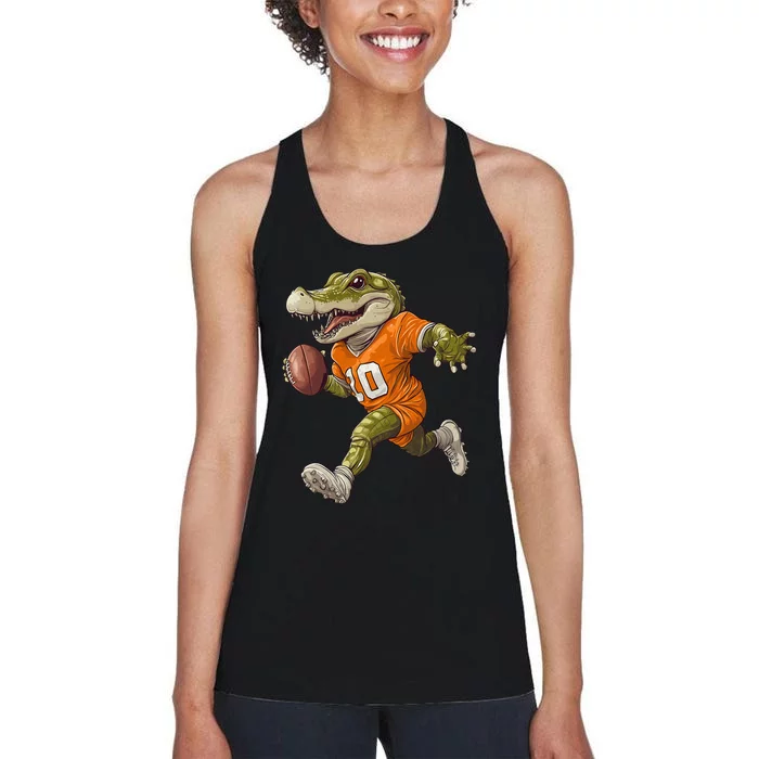 Football Alligator Apparel Sport Design Football Player Women's Racerback Tank