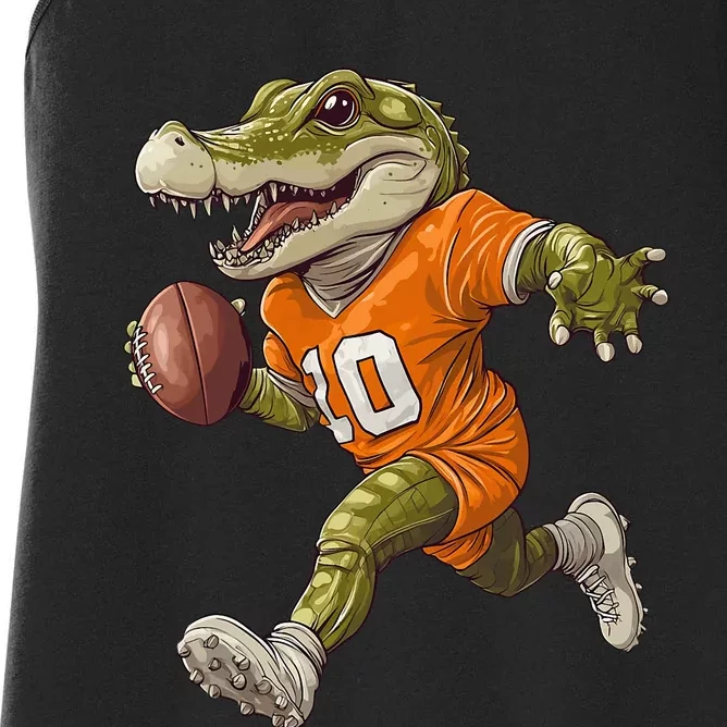 Football Alligator Apparel Sport Design Football Player Women's Racerback Tank