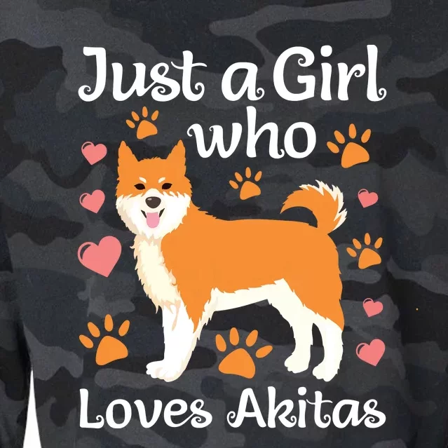 Funny Akita Art For Women Girl American Akita Inu Lover Cropped Pullover Crew