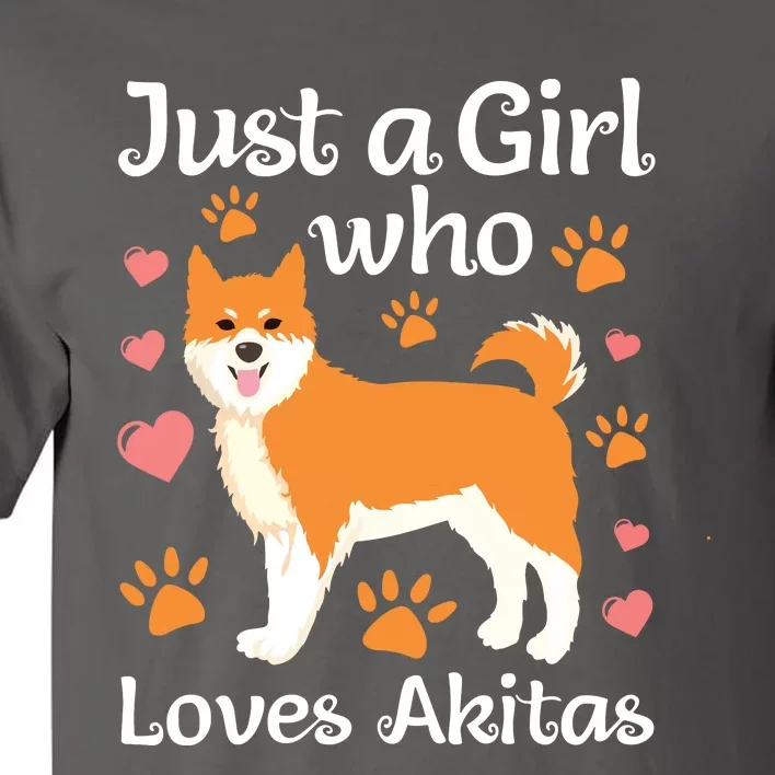 Funny Akita Art For Women Girl American Akita Inu Lover Tall T-Shirt