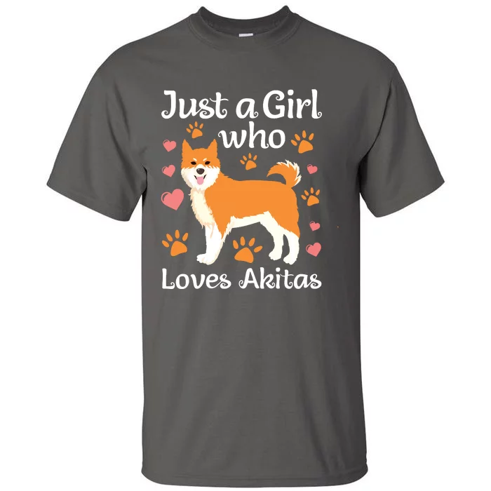 Funny Akita Art For Women Girl American Akita Inu Lover Tall T-Shirt