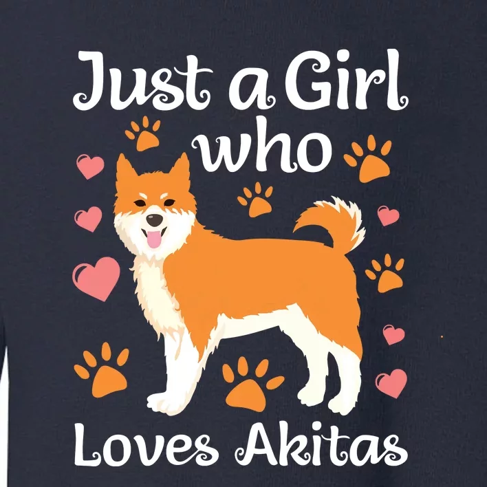 Funny Akita Art For Women Girl American Akita Inu Lover Toddler Sweatshirt