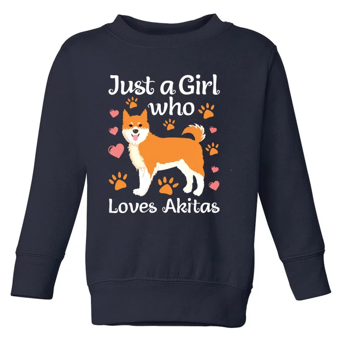 Funny Akita Art For Women Girl American Akita Inu Lover Toddler Sweatshirt