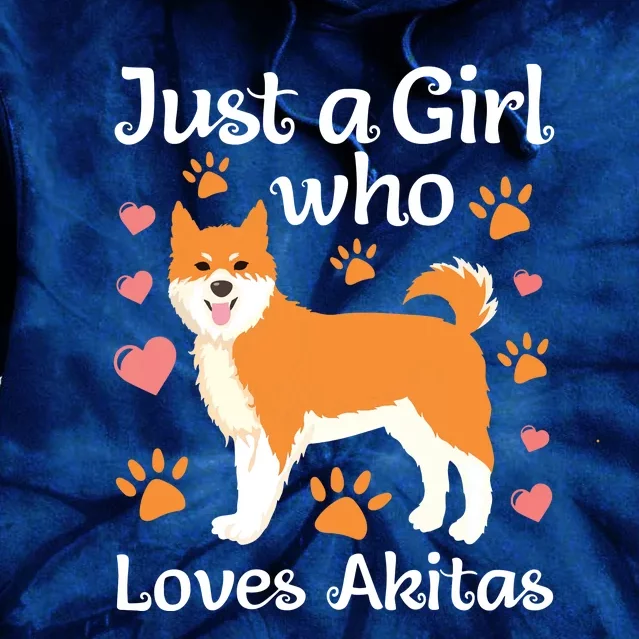 Funny Akita Art For Women Girl American Akita Inu Lover Tie Dye Hoodie