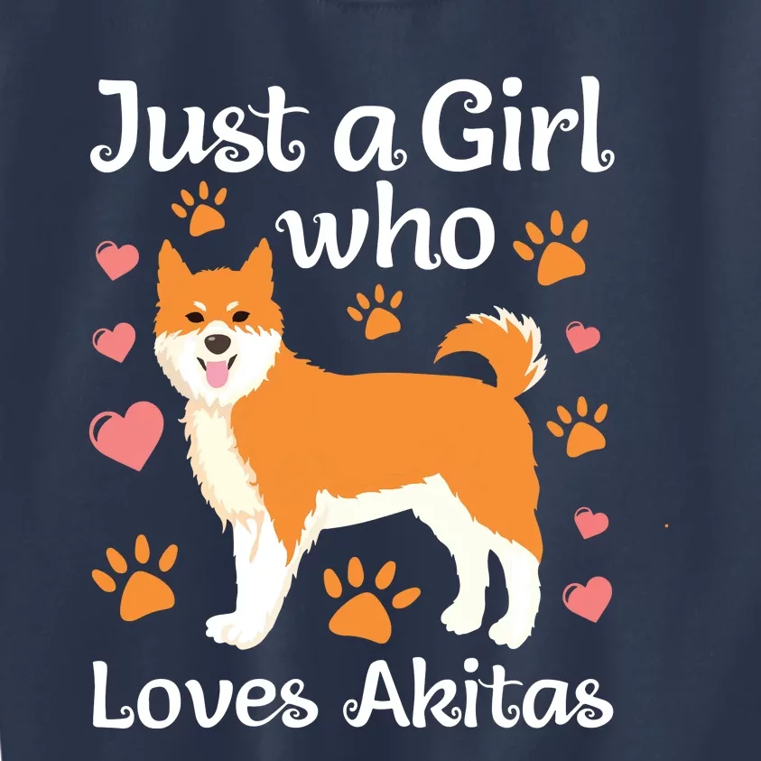 Funny Akita Art For Women Girl American Akita Inu Lover Kids Sweatshirt