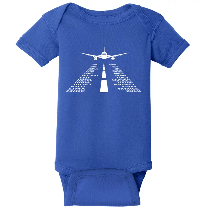 Funny Airplane Aviation Alphabet Plane Pilot Gift Meaningful Gift Baby Bodysuit