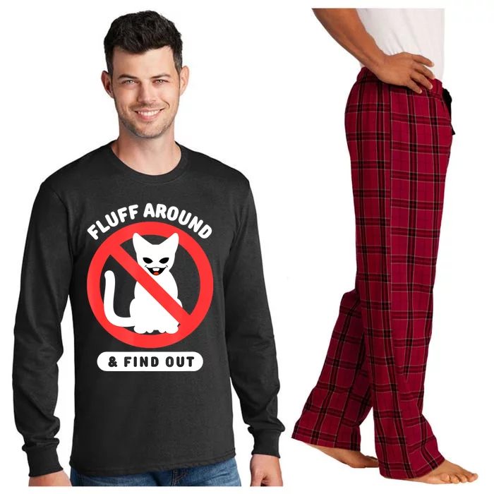 Fluff Around And Find Out Cat Cat Lover Cat Humor Cat Long Sleeve Pajama Set