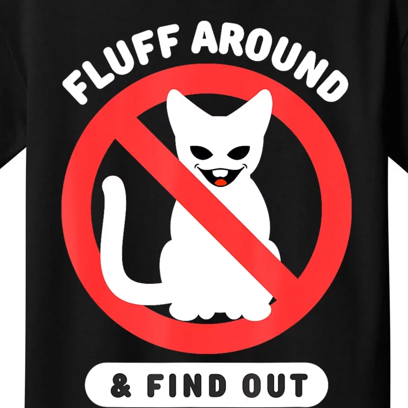 Fluff Around And Find Out Cat Cat Lover Cat Humor Cat Kids T-Shirt