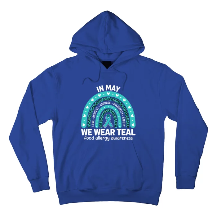 Food Allergy Awareness Month I Wear Teal Ribbon Support Gift Hoodie