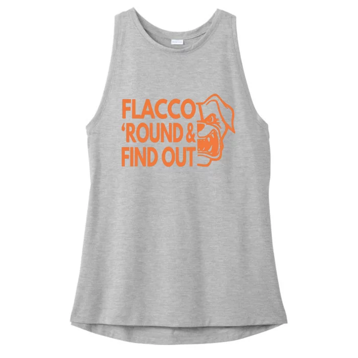 Flacco Around And Find Out Cleveland Ladies Tri-Blend Wicking Tank