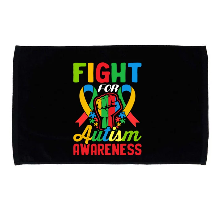 Fight Autism Awareness Autism Fist Autism Ribbon Puzzle Pieces Microfiber Hand Towel