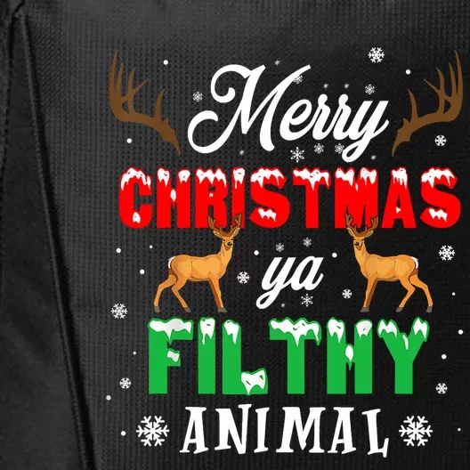 Funny Alone At Home Movies Merry Christmas You Filty Animal Long Sleeve City Backpack