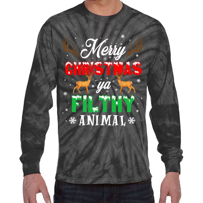 Funny Alone At Home Movies Merry Christmas You Filty Animal Long Sleeve Tie-Dye Long Sleeve Shirt