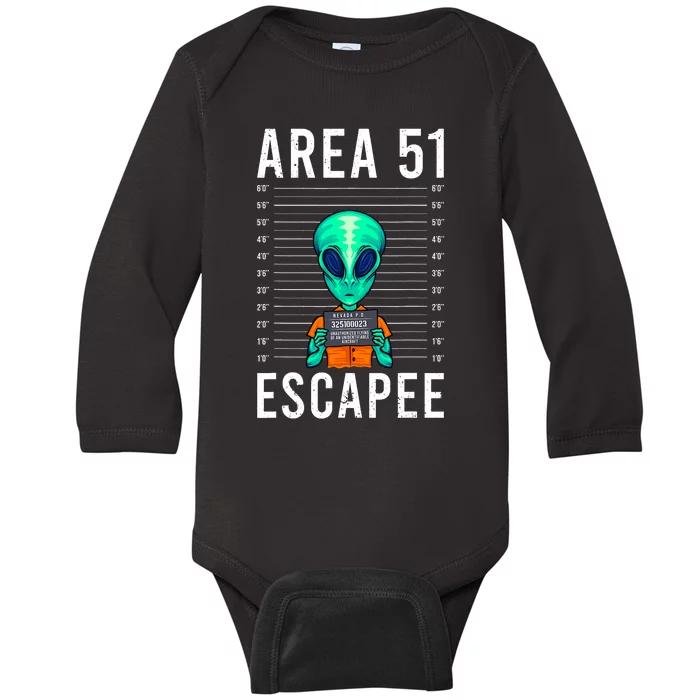 Funny Alien Art Alien Lover Area 51 Escapee Alien Baby Long Sleeve Bodysuit