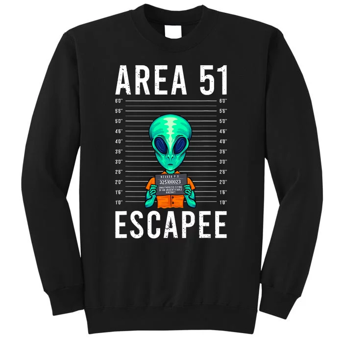 Funny Alien Art Alien Lover Area 51 Escapee Alien Tall Sweatshirt