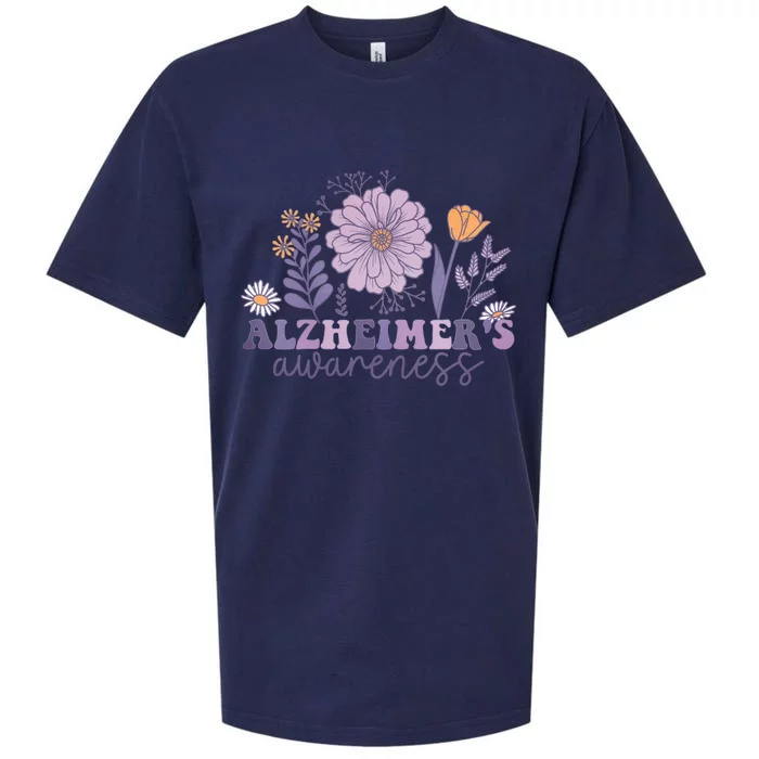 Flowers Alzheimer Awareness Dementia Awareness Alzheimers Walk Forget Me Not Sueded Cloud Jersey T-Shirt