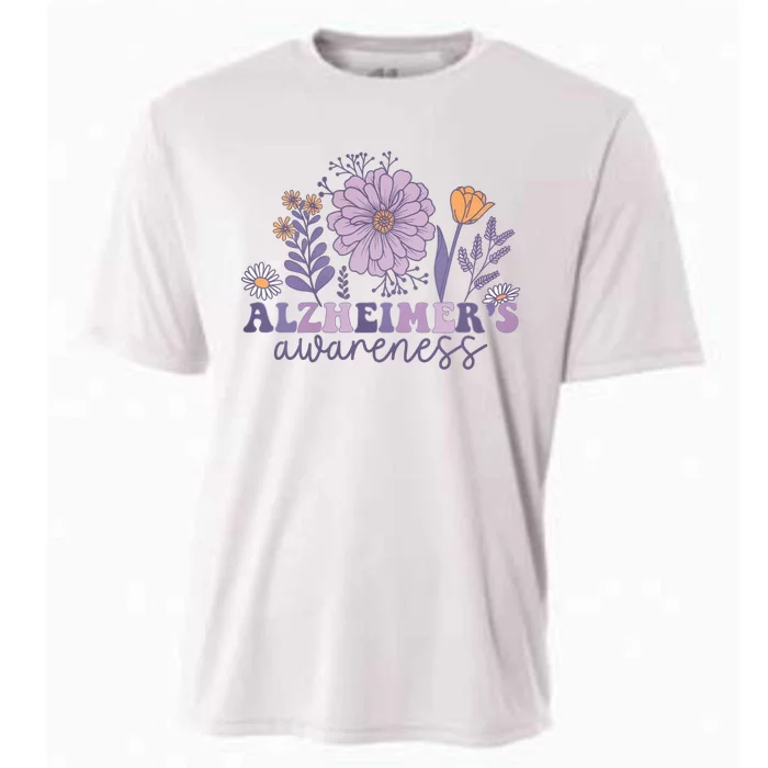 Flowers Alzheimer Awareness Dementia Awareness Alzheimers Walk Forget Me Not Cooling Performance Crew T-Shirt