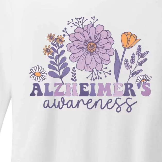 Flowers Alzheimer Awareness Dementia Awareness Alzheimers Walk Forget Me Not Womens CVC Long Sleeve Shirt