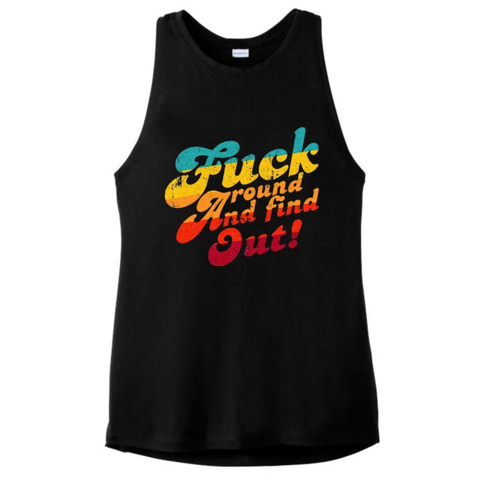 Fuck Around And Find Out FAFO F Around And Find Out Ladies Tri-Blend Wicking Tank