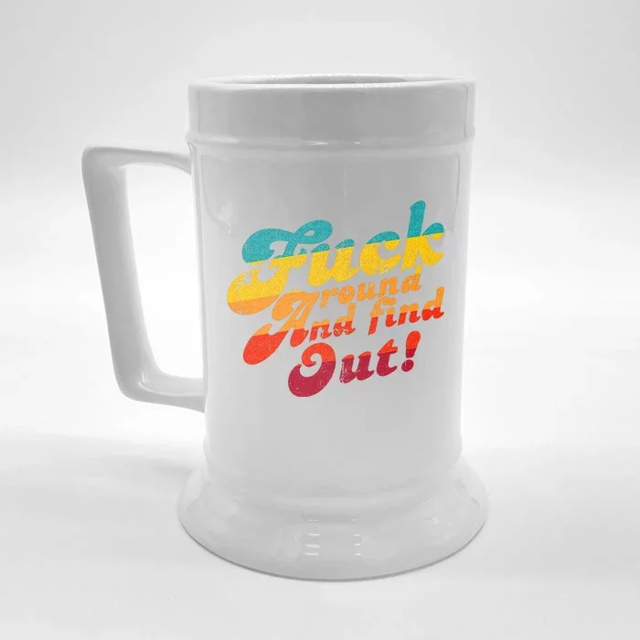 Fuck Around And Find Out FAFO F Around And Find Out Front & Back Beer Stein