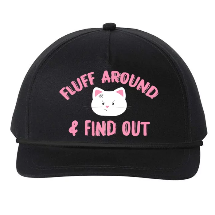 Fluff Around And Find Out Funny Cat Lover, Cat Dad, Cat Mom Snapback Five-Panel Rope Hat