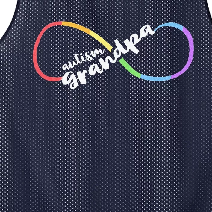 Family Autism Awareness Grandpa Rainbow Infinity Symbol Mesh Reversible Basketball Jersey Tank