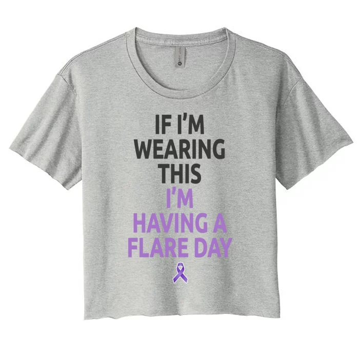 Fibro Awareness And Fibromyalgia Spoonie This Is My Flare Day Gift Women's Crop Top Tee