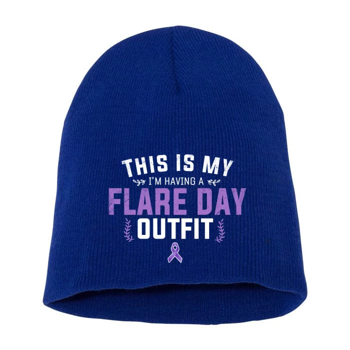 Fibro Awareness And Fibromyalgia Spoonie This Is My Flare Day Meaningful Gift Short Acrylic Beanie