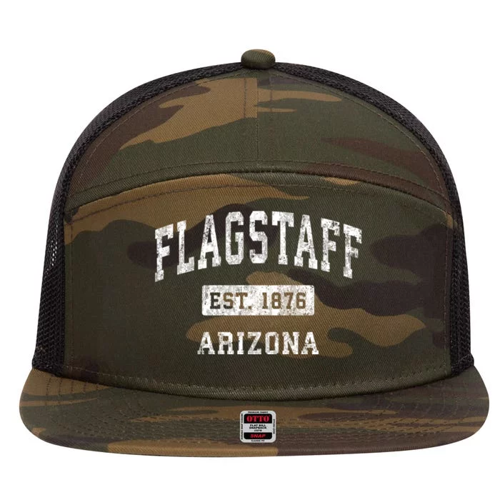 Flagstaff Arizona Az Vintage Established Sports 7 Panel Mesh Trucker Snapback Hat