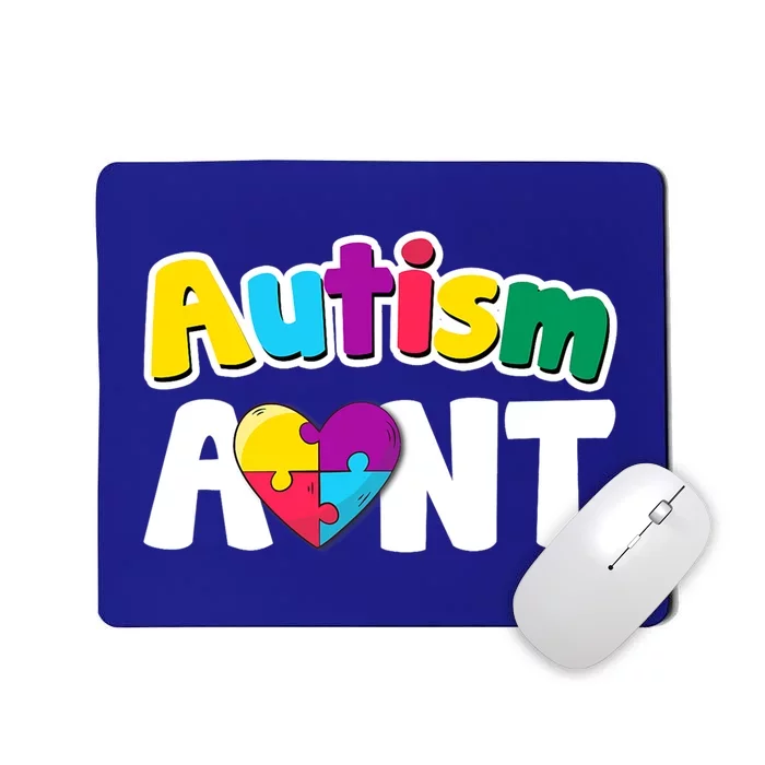 Funny Autism Aunt Awareness Puzzle Pieces Colors Meaningful Gift Mousepad