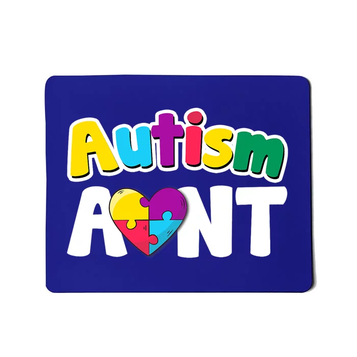 Funny Autism Aunt Awareness Puzzle Pieces Colors Meaningful Gift Mousepad