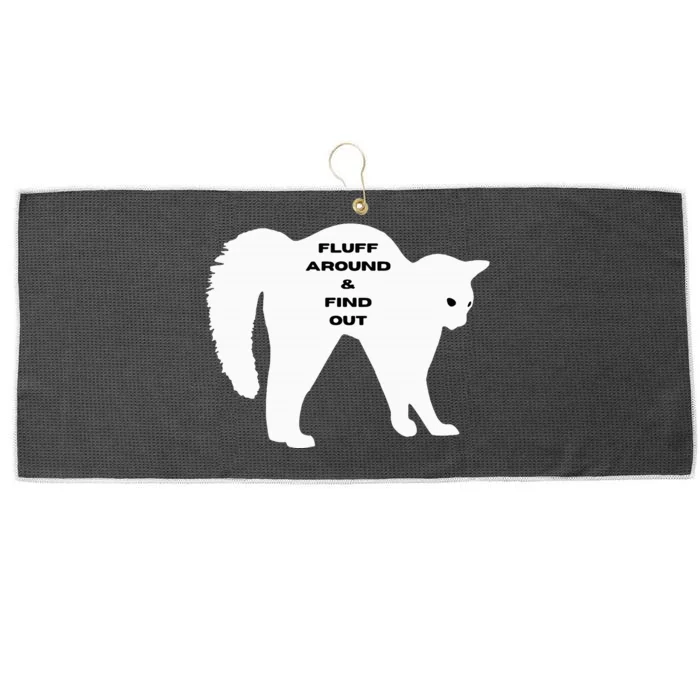 Fluff Around And Find Out Funny Cat Large Microfiber Waffle Golf Towel