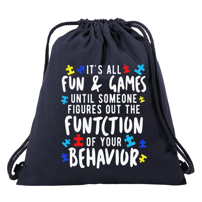 Funny Autism Awareness Behavior Design Gift For Teachers Drawstring Bag