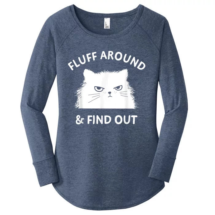 Fluff Around And Find Out Funny Cat Women's Perfect Tri Tunic Long Sleeve Shirt