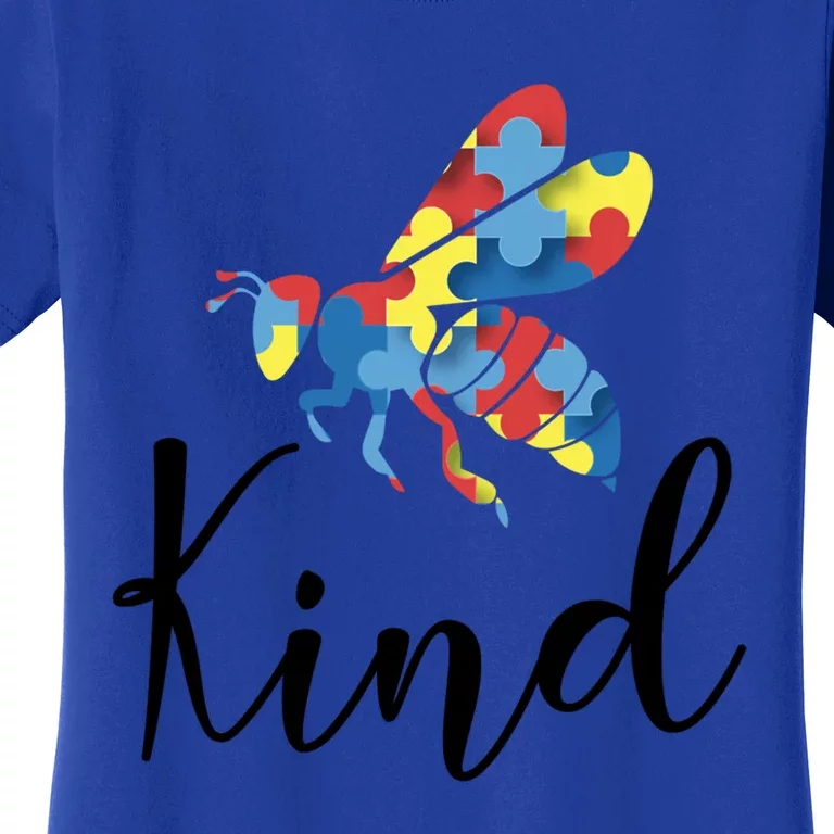 Funny Autism Awareness Quote Bee Kind Puzzle Pieces Gift Women's T-Shirt