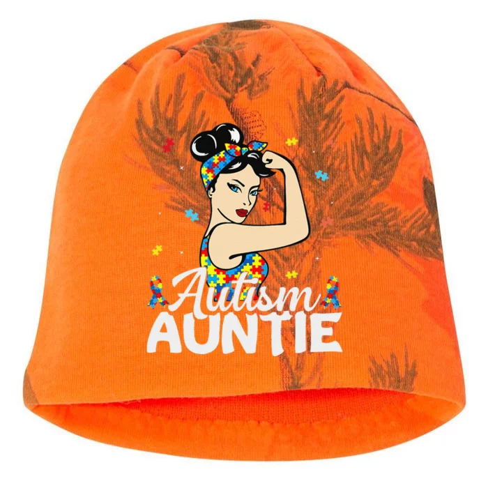 Funny Autism Awareness Gifts Autistic Autism Auntie Kati - Camo Knit Beanie