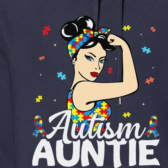 Funny Autism Awareness Gifts Autistic Autism Auntie Premium Hoodie