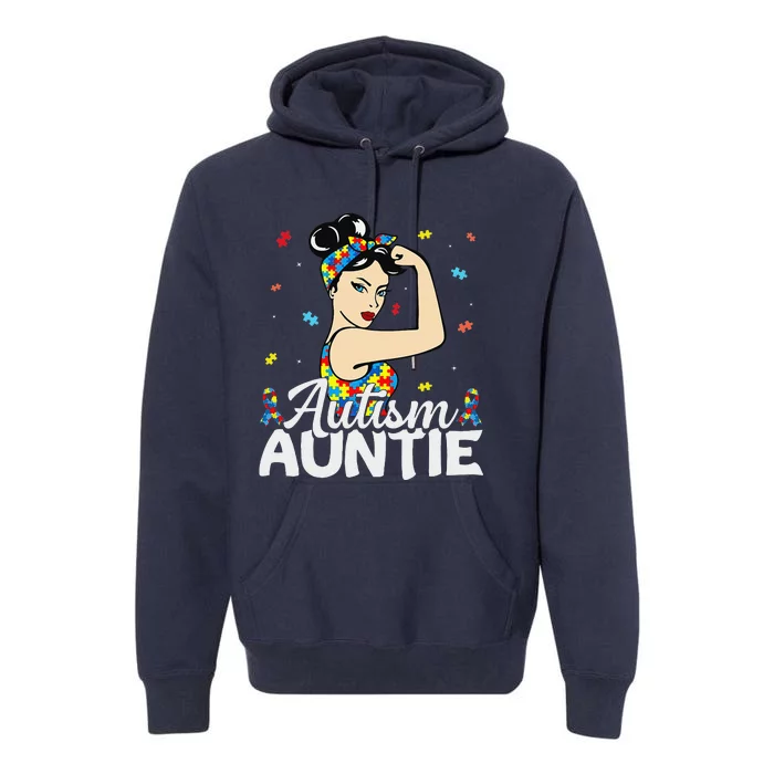 Funny Autism Awareness Gifts Autistic Autism Auntie Premium Hoodie