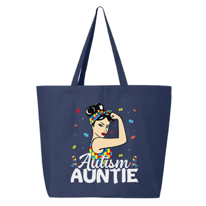 Funny Autism Awareness Gifts Autistic Autism Auntie 25L Jumbo Tote